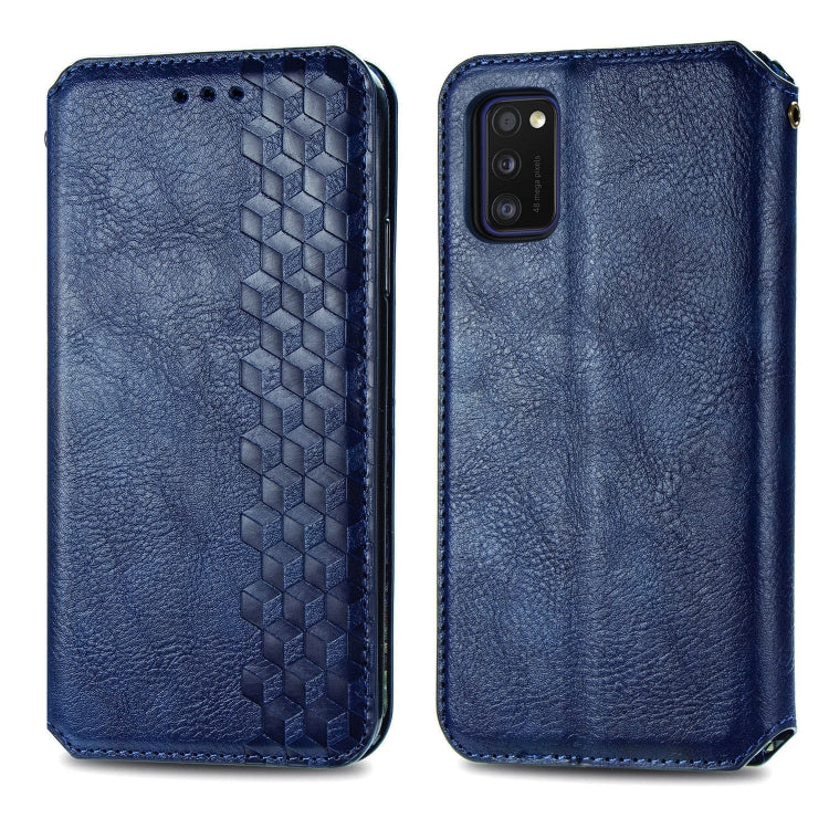 Cubic Grid Pressed Horizontal Flip Magnetic Leather Case with Holder & Card Slots & Wallet, For Samsung Galaxy A20(Japanese Version), For Samsung Galaxy A30(Japanese Version), For Samsung Galaxy A30, For Samsung Galaxy A41                              ...