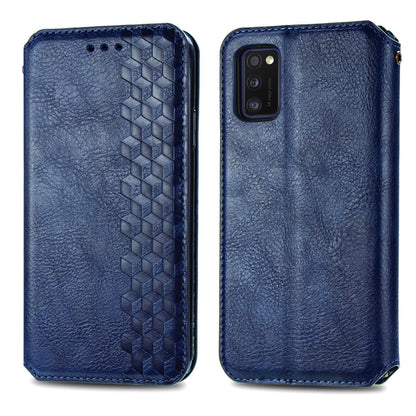 Cubic Grid Pressed Horizontal Flip Magnetic Leather Case with Holder & Card Slots & Wallet, For Samsung Galaxy A20(Japanese Version), For Samsung Galaxy A30(Japanese Version), For Samsung Galaxy A30, For Samsung Galaxy A41                              ...