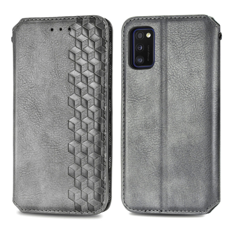 Cubic Grid Pressed Horizontal Flip Magnetic Leather Case with Holder & Card Slots & Wallet, For Samsung Galaxy A20(Japanese Version), For Samsung Galaxy A30(Japanese Version), For Samsung Galaxy A30, For Samsung Galaxy A41                              ...