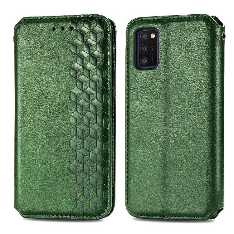 Cubic Grid Pressed Horizontal Flip Magnetic Leather Case with Holder & Card Slots & Wallet, For Samsung Galaxy A20(Japanese Version), For Samsung Galaxy A30(Japanese Version), For Samsung Galaxy A30, For Samsung Galaxy A41                              ...