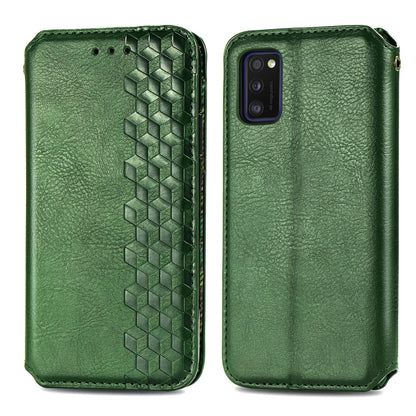 Cubic Grid Pressed Horizontal Flip Magnetic Leather Case with Holder & Card Slots & Wallet, For Samsung Galaxy A20(Japanese Version), For Samsung Galaxy A30(Japanese Version), For Samsung Galaxy A30, For Samsung Galaxy A41                              ...
