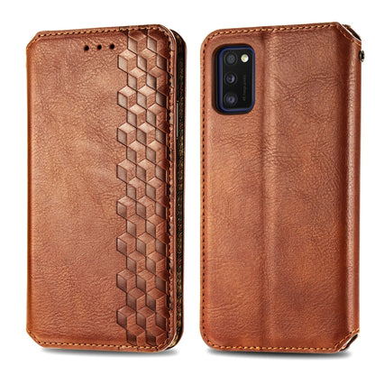 Cubic Grid Pressed Horizontal Flip Magnetic Leather Case with Holder & Card Slots & Wallet, For Samsung Galaxy A20(Japanese Version), For Samsung Galaxy A30(Japanese Version), For Samsung Galaxy A30, For Samsung Galaxy A41                              ...
