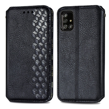 Cubic Grid Pressed Horizontal Flip Magnetic Leather Case with Holder & Card Slots & Wallet, For Samsung Galaxy A20(Japanese Version), For Samsung Galaxy A30(Japanese Version), For Samsung Galaxy A30, For Samsung Galaxy A41                              ...