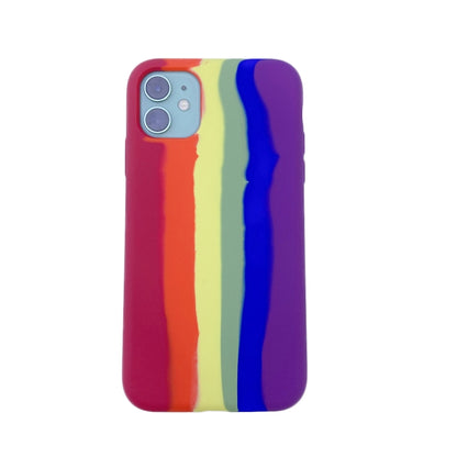 Rainbow Liquid Silicone Shockproof Full Coverage Protective Case, For iPhone 11, For iPhone 11 Pro, For iPhone 11 Pro Max