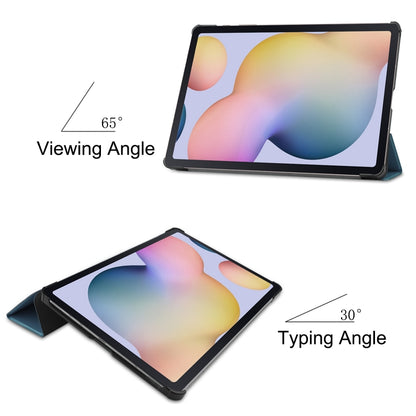 Custer Texture Smart PU Leather Case with Sleep / Wake-up Function & 3-Fold Holder, For Samsung Galaxy Tab S8+ / Tab S8 Plus /  Tab S7 FE / Tab S7+