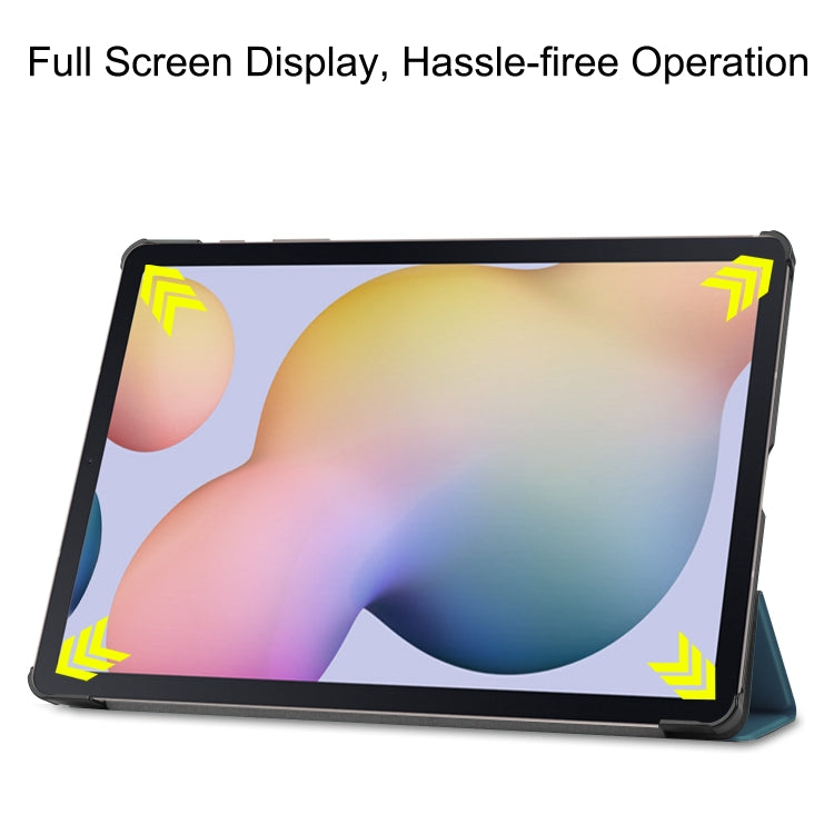 Custer Texture Smart PU Leather Case with Sleep / Wake-up Function & 3-Fold Holder, For Samsung Galaxy Tab S8+ / Tab S8 Plus /  Tab S7 FE / Tab S7+
