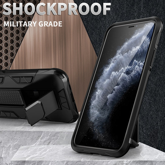 Armor Shockproof TPU + PC Magnetic Protective Case with Invisible Holder, For iPhone 8 Plus & 7 Plus, For iPhone SE 2022 / SE 2020 & 8 & 7, For iPhone 11 Pro, For iPhone 11, For iPhone 11 Pro Max, For iPhone XS / X, For iPhone XR, For iPhone XS Max    ...