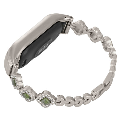 Four-leaf Clover Diamond Metal Watch Band, For Xiaomi Mi Band 8, For Xiaomi Mi Band 7, For Xiaomi Mi Band 6 / 5