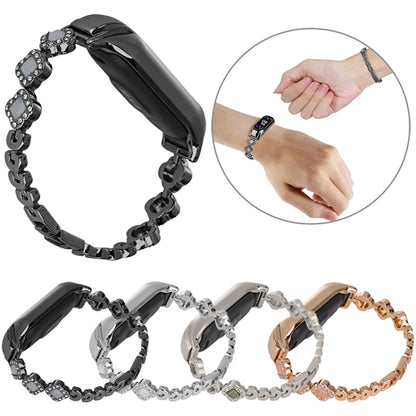 Four-leaf Clover Diamond Metal Watch Band, For Xiaomi Mi Band 8, For Xiaomi Mi Band 7, For Xiaomi Mi Band 6 / 5