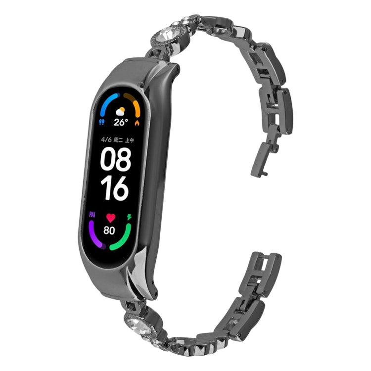 Heart-to-heart Diamond Metal Watch Band, For Xiaomi Mi Band 8, For Xiaomi Mi Band 7, For Xiaomi Mi Band 6 / 5