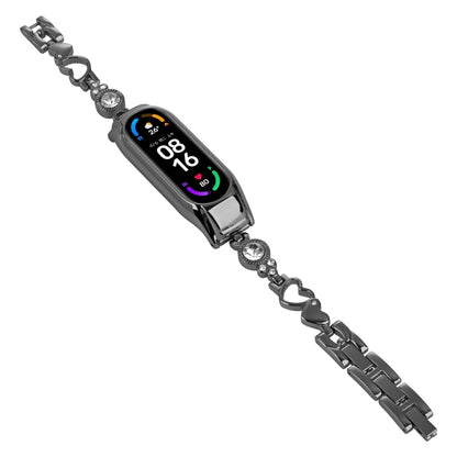Heart-to-heart Diamond Metal Watch Band, For Xiaomi Mi Band 8, For Xiaomi Mi Band 7, For Xiaomi Mi Band 6 / 5