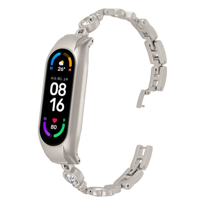 Heart-to-heart Diamond Metal Watch Band, For Xiaomi Mi Band 8, For Xiaomi Mi Band 7, For Xiaomi Mi Band 6 / 5