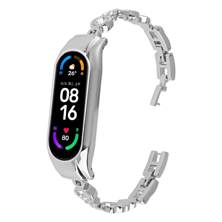 Heart-to-heart Diamond Metal Watch Band, For Xiaomi Mi Band 8, For Xiaomi Mi Band 7, For Xiaomi Mi Band 6 / 5