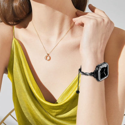 Twist Bracelet Diamond Metal Watch Band, For Apple Watch SE 2023 44mm, For Apple Watch SE 2023 40mm, For Apple Watch Ultra 2 49mm, For Apple Watch Series 9 45mm, For Apple Watch Series 9 41mm, For Apple Watch Ultra 49mm, For Apple Watch Series 8 41mm  ...