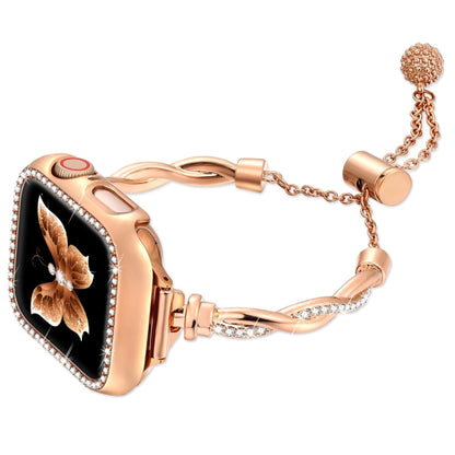 Twist Bracelet Diamond Metal Watch Band, For Apple Watch SE 2023 44mm, For Apple Watch SE 2023 40mm, For Apple Watch Ultra 2 49mm, For Apple Watch Series 9 45mm, For Apple Watch Series 9 41mm, For Apple Watch Ultra 49mm, For Apple Watch Series 8 41mm  ...