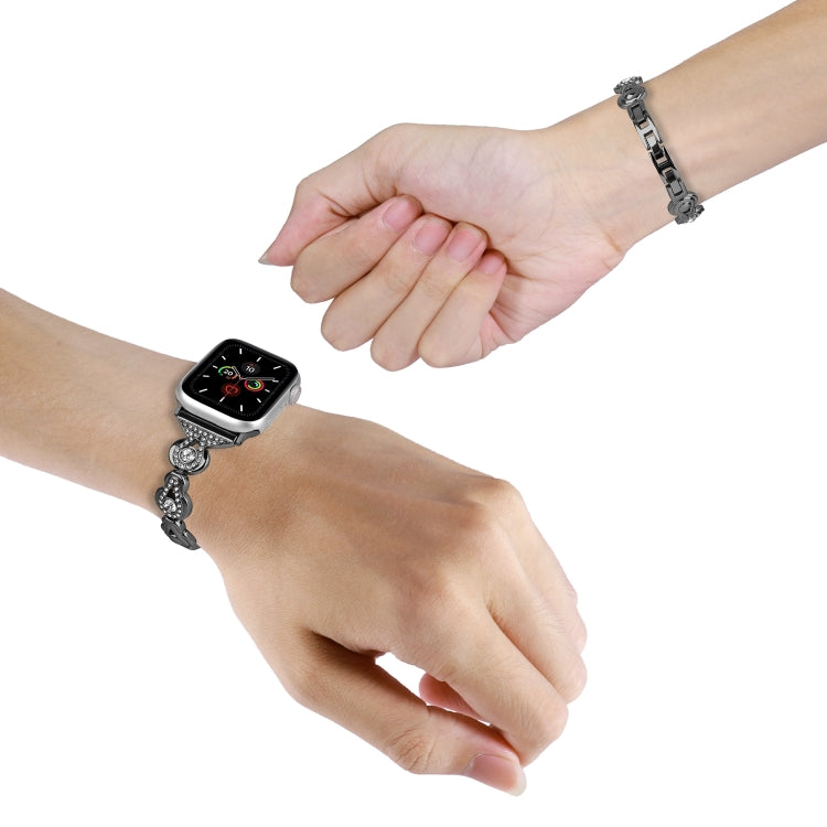 Gourd Diamond Metal Watch Band, For Apple Watch SE 2023 44mm, For Apple Watch SE 2023 40mm, For Apple Watch Ultra 2 49mm, For Apple Watch Series 9 45mm, For Apple Watch Series 9 41mm, For Apple Watch Ultra 49mm, For Apple Watch Series 8 41mm           ...