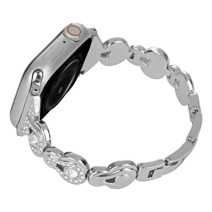 Gourd Diamond Metal Watch Band, For Apple Watch SE 2023 44mm, For Apple Watch SE 2023 40mm, For Apple Watch Ultra 2 49mm, For Apple Watch Series 9 45mm, For Apple Watch Series 9 41mm, For Apple Watch Ultra 49mm, For Apple Watch Series 8 41mm           ...