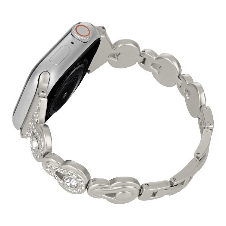 Gourd Diamond Metal Watch Band, For Apple Watch SE 2023 44mm, For Apple Watch SE 2023 40mm, For Apple Watch Ultra 2 49mm, For Apple Watch Series 9 45mm, For Apple Watch Series 9 41mm, For Apple Watch Ultra 49mm, For Apple Watch Series 8 41mm           ...