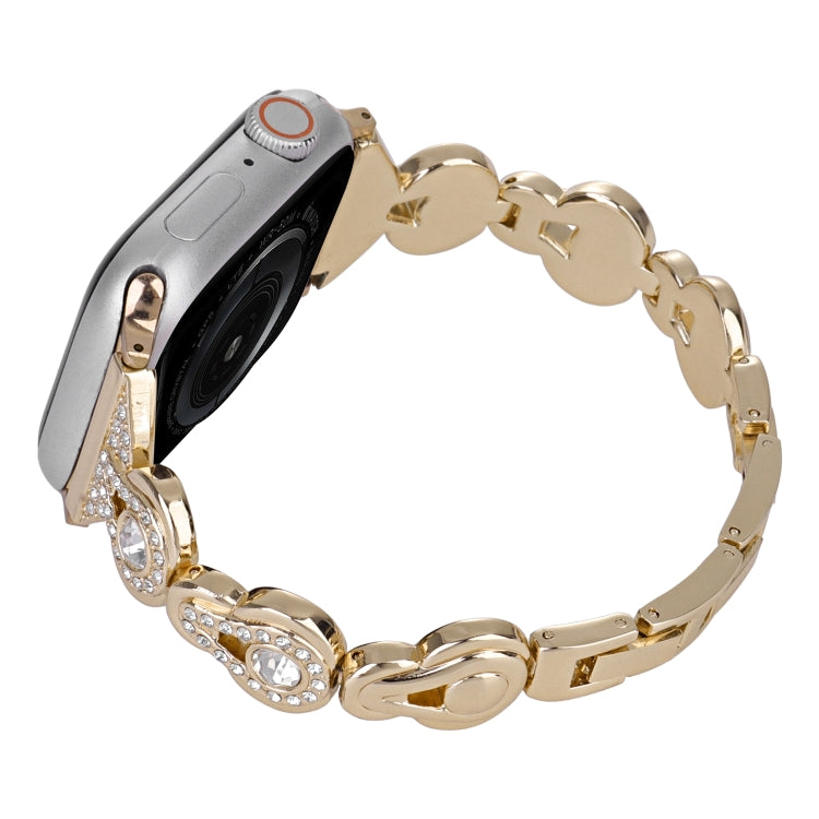 Gourd Diamond Metal Watch Band, For Apple Watch SE 2022 44mm, For Apple Watch Series 7 41mm, For Apple Watch Series 7 45mm, For Apple Watch SE 40mm, For Apple Watch SE 44mm, For Apple Watch 6 40mm, For Apple Watch Series 6 44mm                         ...