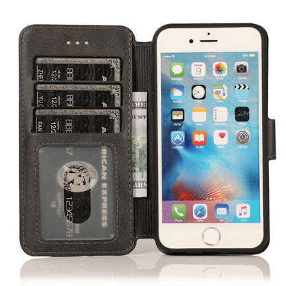 Calf Texture Magnetic Buckle Horizontal Flip Leather Case with Holder & Card Slots & Wallet & Photo Frame, For iPhone 6 / 6s, For iPhone 7 / 8, For iPhone 7 Plus / 8 Plus, For iPhone X / XS, For iPhone XR, For iPhone XS Max, For iPhone 12 mini         ...