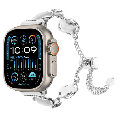 Shell Metal Chain Bracelet Watch Band, For Apple Watch SE 2023 44mm, For Apple Watch SE 2023 40mm, For Apple Watch Ultra 2 49mm, For Apple Watch Series 9 45mm, For Apple Watch Series 9 41mm, For Apple Watch Ultra 49mm, For Apple Watch Series 8 41mm    ...