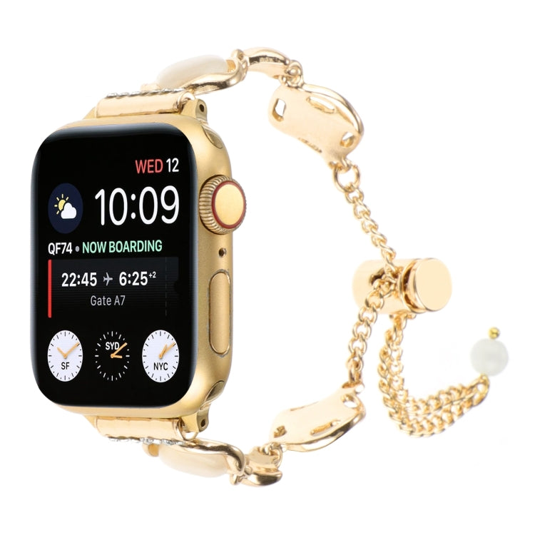 Shell Metal Chain Bracelet Watch Band, For Apple Watch SE 40mm, For Apple Watch SE 44mm, For Apple Watch Series 6 40mm, For Apple Watch Series 6 44mm, For Apple Watch Series 5 44mm, For Apple Watch Series 5 40mm, For Apple Watch Series 4 44mm          ...