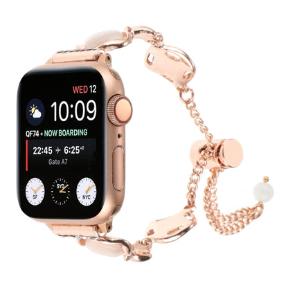 Shell Metal Chain Bracelet Watch Band, For Apple Watch SE 40mm, For Apple Watch SE 44mm, For Apple Watch Series 6 40mm, For Apple Watch Series 6 44mm, For Apple Watch Series 5 44mm, For Apple Watch Series 5 40mm, For Apple Watch Series 4 44mm          ...
