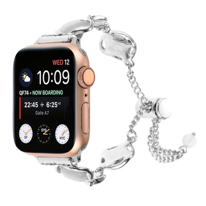 Shell Metal Chain Bracelet Watch Band, For Apple Watch SE 40mm, For Apple Watch SE 44mm, For Apple Watch Series 6 40mm, For Apple Watch Series 6 44mm, For Apple Watch Series 5 44mm, For Apple Watch Series 5 40mm, For Apple Watch Series 4 44mm          ...