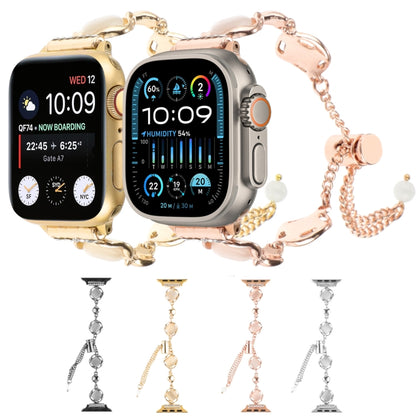 Shell Metal Chain Bracelet Watch Band, For Apple Watch SE 40mm, For Apple Watch SE 44mm, For Apple Watch Series 6 40mm, For Apple Watch Series 6 44mm, For Apple Watch Series 5 44mm, For Apple Watch Series 5 40mm, For Apple Watch Series 4 44mm          ...