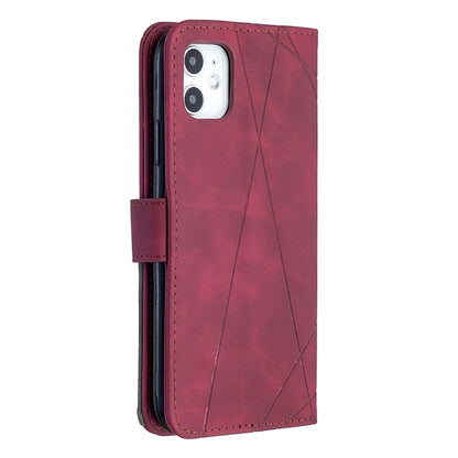 Rhombus Texture Magnetic Buckle Horizontal Flip Leather Case with Holder & Card Slots & Wallet & Photo Frame, For iPhone 11, For Huawei Y5p, For Samsung Galaxy A51