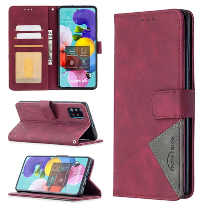 Rhombus Texture Magnetic Buckle Horizontal Flip Leather Case with Holder & Card Slots & Wallet & Photo Frame, For iPhone 11, For Huawei Y5p, For Samsung Galaxy A51