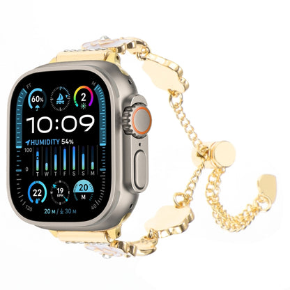 Camellia Metal Chain Bracelet Watch Band, For Apple Watch SE 2023 44mm, For Apple Watch SE 2023 40mm, For Apple Watch Ultra 2 49mm, For Apple Watch Series 9 45mm, For Apple Watch Series 9 41mm, For Apple Watch Ultra 49mm, For Apple Watch Series 8 41mm ...