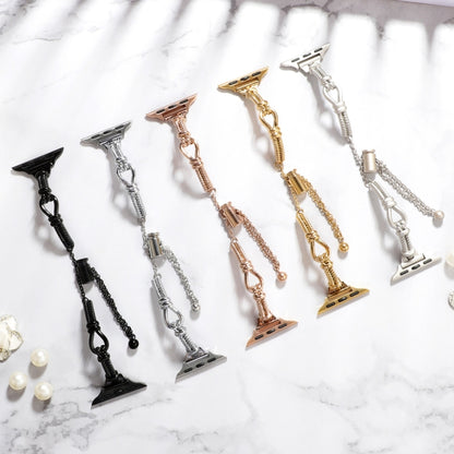 Twist Metal Bracelet Chain Watch Band, For Apple Watch SE 2023 44mm, For Apple Watch SE 2023 40mm, For Apple Watch Ultra 2 49mm, For Apple Watch Series 9 45mm, For Apple Watch Series 9 41mm, For Apple Watch Ultra 49mm, For Apple Watch Series 8 41mm    ...
