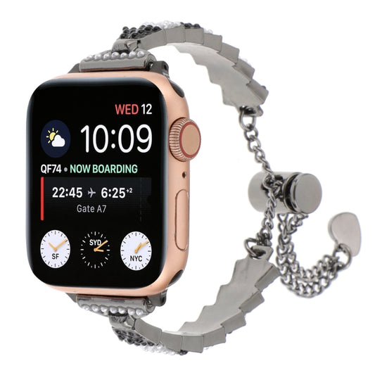 Shell Beads Chain Bracelet Metal Watch Band, For Apple Watch SE 40mm, For Apple Watch SE 44mm, For Apple Watch Series 6 40mm, For Apple Watch Series 6 44mm, For Apple Watch Series 5 44mm, For Apple Watch Series 5 40mm, For Apple Watch Series 4 44mm    ...