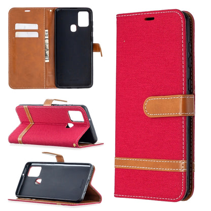 Matching Denim Texture Horizontal Flip PU Leather Case with Holder & Card Slots & Wallet & Lanyard, For Samsung Galaxy A21s