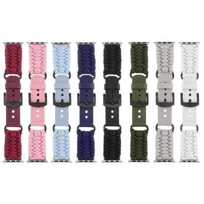 Plain Paracord Genuine Leather Watch Band, For Apple Watch 42mm, For Apple Watch 38mm