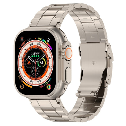 Safety Buckle Trapezoid Titanium Steel Watch Band, For Apple Watch SE 2023 44mm, For Apple Watch SE 2023 40mm, For Apple Watch Ultra 2 49mm, For Apple Watch Series 9 45mm, For Apple Watch Series 9 41mm, For Apple Watch Ultra 49mm                       ...