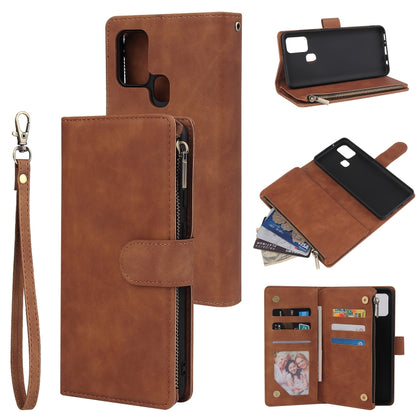 Multifunctional Horizontal Flip Leather Case, with Card Slot & Holder & Zipper Wallet & Photo Frame, For Samsung Galaxy A21s