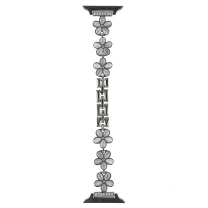 5-petaled Flower Zinc Alloy Chain Watch Band, For Apple Watch SE 2023 44mm, For Apple Watch SE 2023 40mm, For Apple Watch Ultra 2 49mm, For Apple Watch Series 9 45mm, For Apple Watch Series 9 41mm, For Apple Watch Ultra 49mm