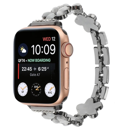 5-petaled Flower Zinc Alloy Chain Watch Band, For Apple Watch SE 40mm, For Apple Watch SE 44mm, For Apple Watch Series 6 40mm, For Apple Watch Series 6 44mm, For Apple Watch Series 5 44mm, For Apple Watch Series 5 40mm