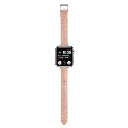 Slim Crocodile Leather Watch Band, For Apple Watch Series 8 41mm, For Apple Watch Series 8 45mm, For Apple Watch SE 2022 40mm, For Apple Watch SE 2022 44mm, For Apple Watch Series 7 41mm, For Apple Watch Series 7 45mm