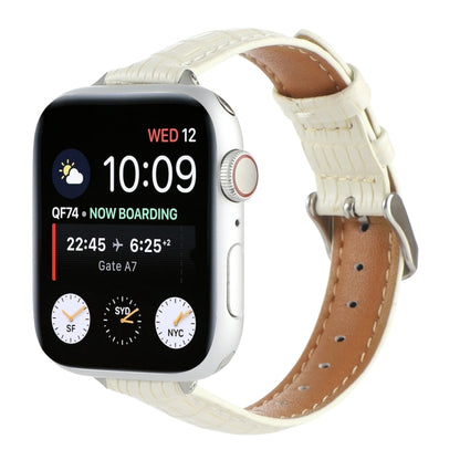 Slim Crocodile Leather Watch Band, For Apple Watch Series 8 41mm, For Apple Watch Series 8 45mm, For Apple Watch SE 2022 40mm, For Apple Watch SE 2022 44mm, For Apple Watch Series 7 41mm, For Apple Watch Series 7 45mm