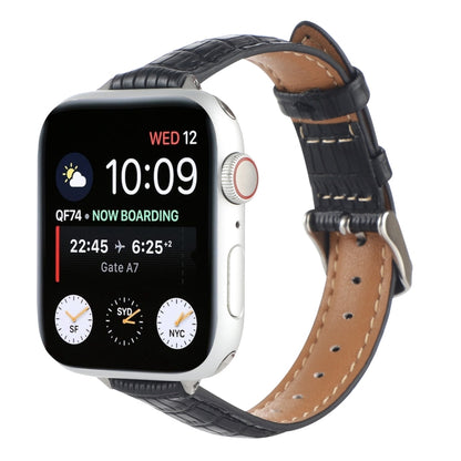 Slim Crocodile Leather Watch Band, For Apple Watch 42mm, For Apple Watch 38mm