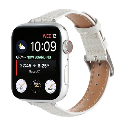 Slim Crocodile Leather Watch Band, For Apple Watch 42mm, For Apple Watch 38mm