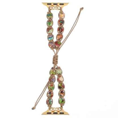Heart Stones Drawstring Chain Watch Band, For Apple Watch SE 40mm, For Apple Watch SE 44mm, For Apple Watch Series 6 40mm, For Apple Watch Series 6 44mm, For Apple Watch Series 5 44mm, For Apple Watch Series 5 40mm, For Apple Watch Series 4 44mm       ...