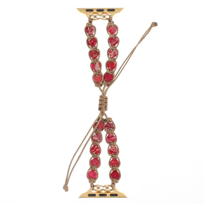 Heart Stones Drawstring Chain Watch Band, For Apple Watch SE 40mm, For Apple Watch SE 44mm, For Apple Watch Series 6 40mm, For Apple Watch Series 6 44mm, For Apple Watch Series 5 44mm, For Apple Watch Series 5 40mm, For Apple Watch Series 4 44mm       ...