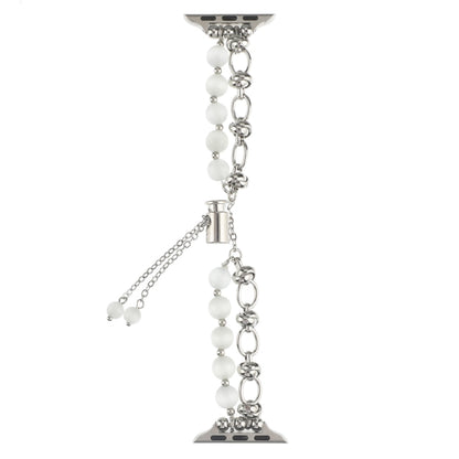Pearl Chain Metal Bracelet Watch Band, For Apple Watch SE 2023 44mm, For Apple Watch SE 2023 40mm, For Apple Watch Ultra 2 49mm, For Apple Watch Series 9 45mm, For Apple Watch Series 9 41mm, For Apple Watch Ultra 49mm, For Apple Watch Series 8 41mm    ...