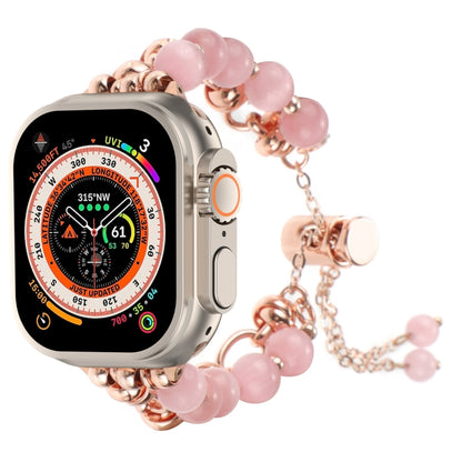 Pearl Chain Metal Bracelet Watch Band, For Apple Watch SE 2023 44mm, For Apple Watch SE 2023 40mm, For Apple Watch Ultra 2 49mm, For Apple Watch Series 9 45mm, For Apple Watch Series 9 41mm, For Apple Watch Ultra 49mm, For Apple Watch Series 8 41mm    ...