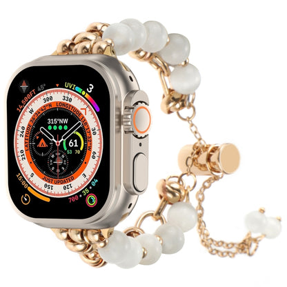 Pearl Chain Metal Bracelet Watch Band, For Apple Watch SE 2023 44mm, For Apple Watch SE 2023 40mm, For Apple Watch Ultra 2 49mm, For Apple Watch Series 9 45mm, For Apple Watch Series 9 41mm, For Apple Watch Ultra 49mm, For Apple Watch Series 8 41mm    ...