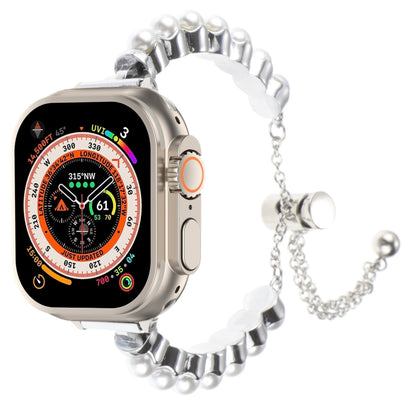 Pearl Bracelet Metal Watch Band, For Apple Watch SE 2023 44mm, For Apple Watch SE 2023 40mm, For Apple Watch Ultra 2 49mm, For Apple Watch Series 9 45mm, For Apple Watch Series 9 41mm, For Apple Watch Ultra 49mm, For Apple Watch Series 8 41mm          ...